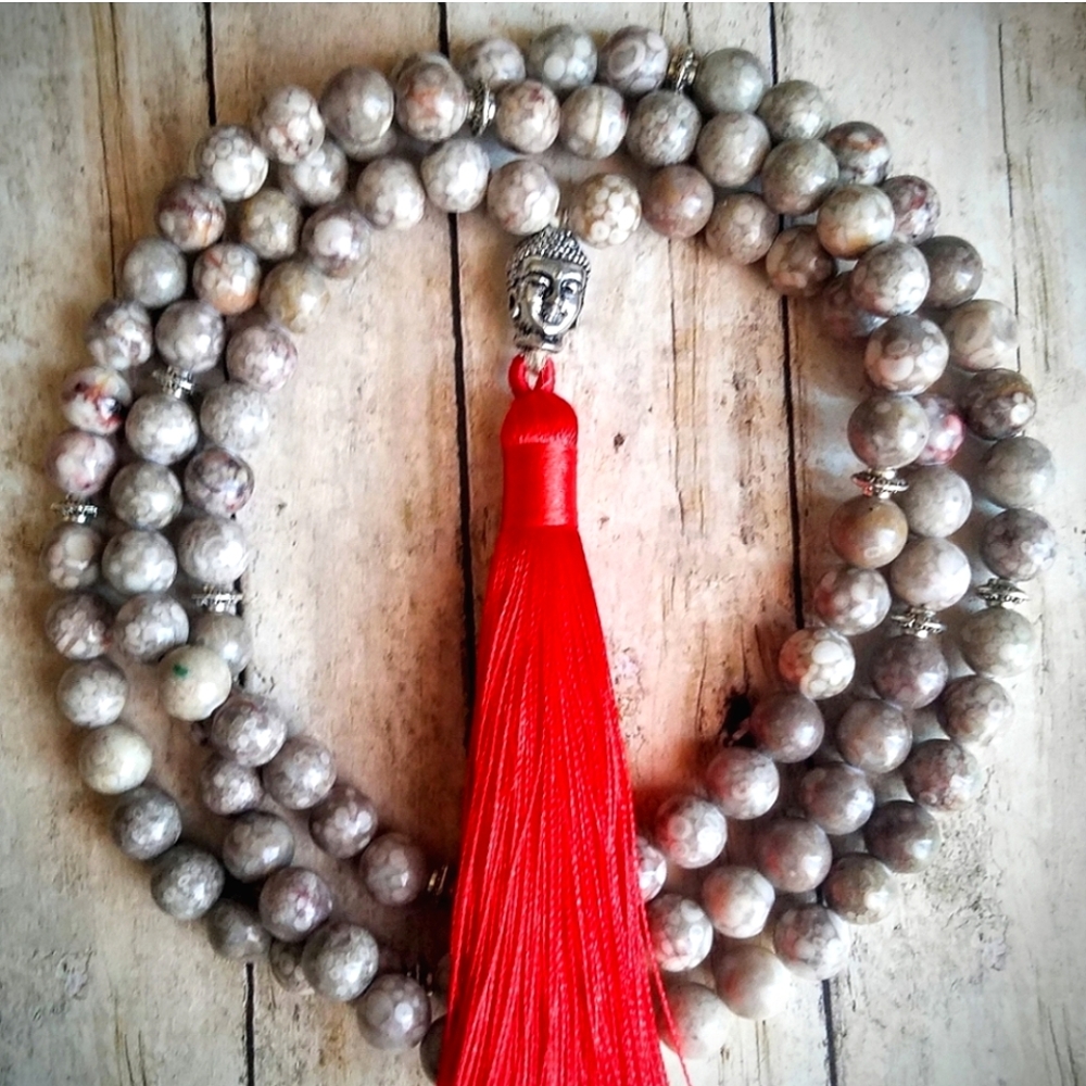 Maifanite Mala Beaded Necklace